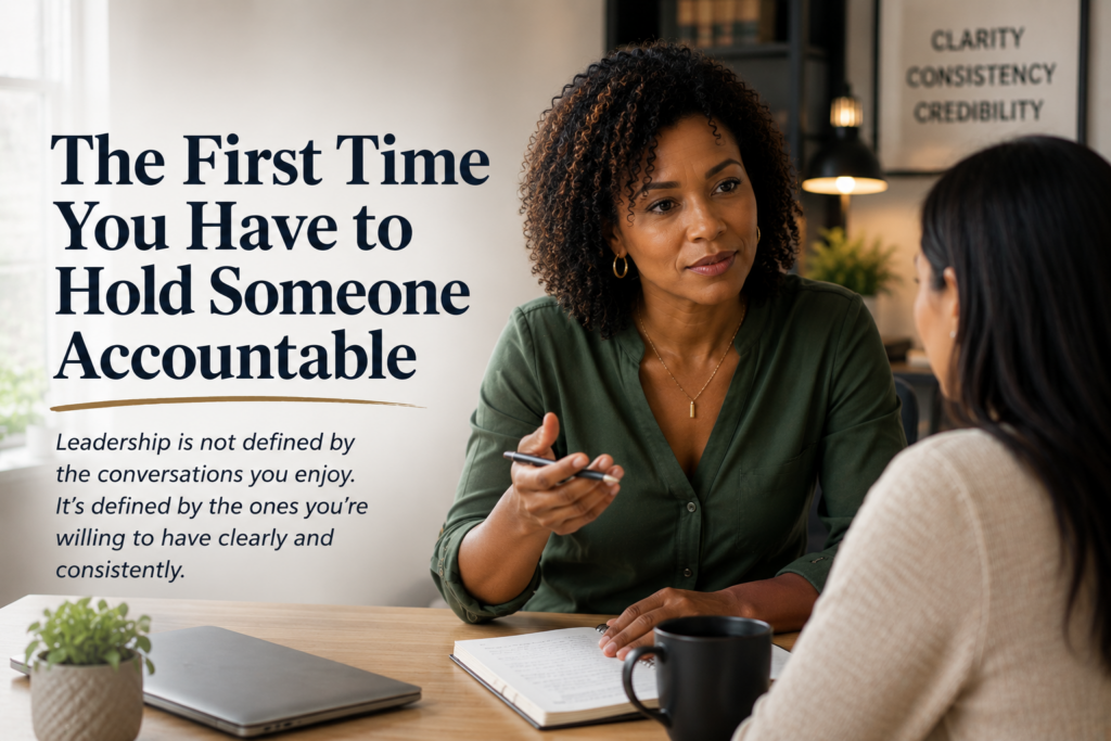 New manager addressing employee accountability issue during a workplace conversation